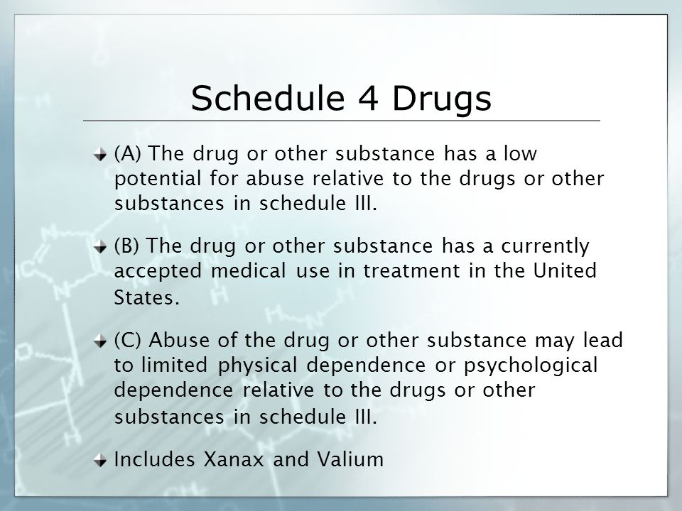 valium is what schedule drug